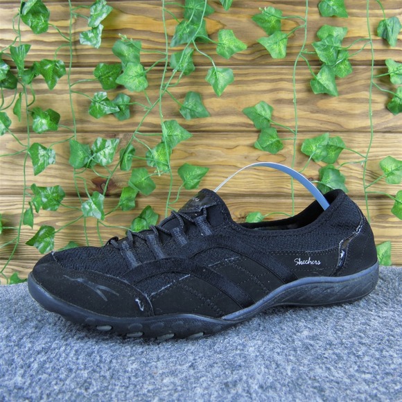 SKECHERS Women Bungee Biker Slip-On Black Leather Sz 8.5 Medium  Used 2025 - Picture 1 of 7